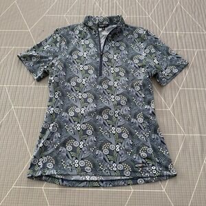Kerrits Summer Ride Ice Fil Short Sleeve Shirt S 1/4 Zip Trot The Dots